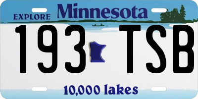 MN license plate 193TSB