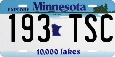 MN license plate 193TSC