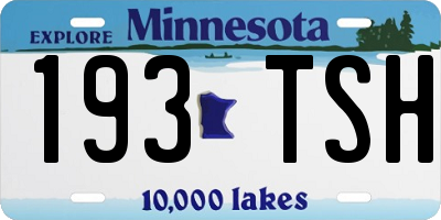 MN license plate 193TSH