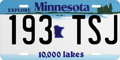MN license plate 193TSJ