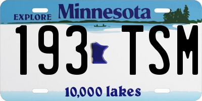 MN license plate 193TSM