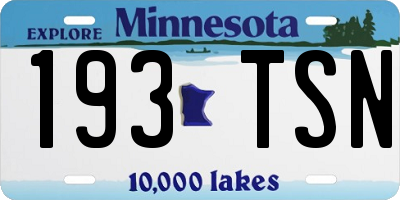 MN license plate 193TSN