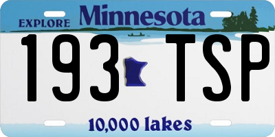 MN license plate 193TSP