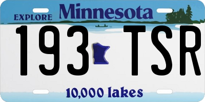 MN license plate 193TSR