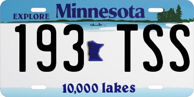 MN license plate 193TSS