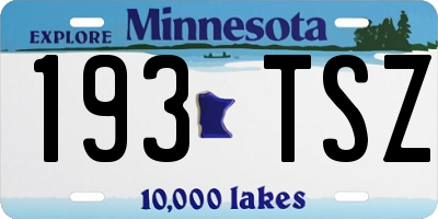MN license plate 193TSZ