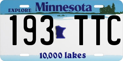 MN license plate 193TTC
