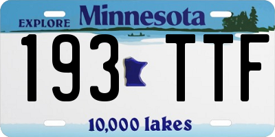 MN license plate 193TTF