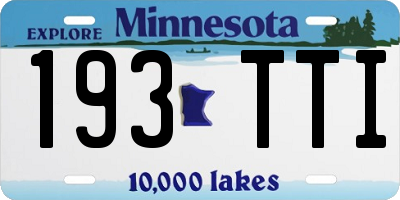 MN license plate 193TTI
