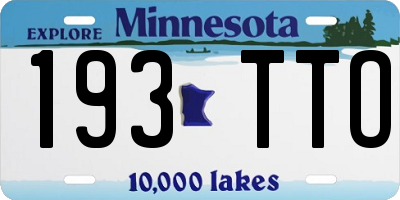 MN license plate 193TTO