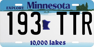 MN license plate 193TTR