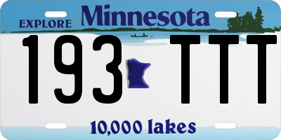 MN license plate 193TTT