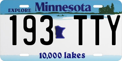 MN license plate 193TTY