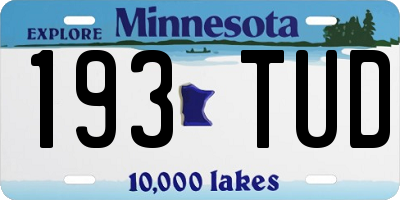 MN license plate 193TUD
