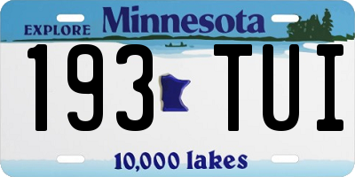 MN license plate 193TUI