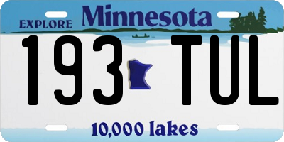 MN license plate 193TUL