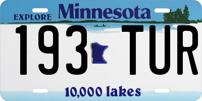 MN license plate 193TUR