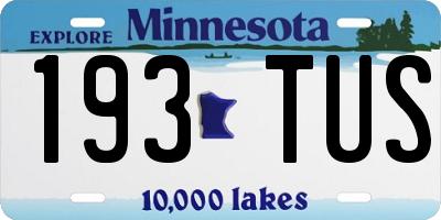 MN license plate 193TUS