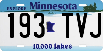 MN license plate 193TVJ