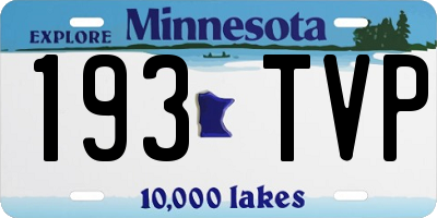 MN license plate 193TVP