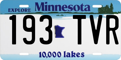 MN license plate 193TVR