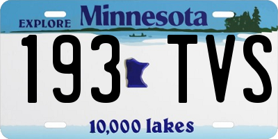 MN license plate 193TVS
