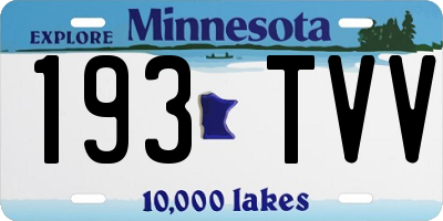 MN license plate 193TVV