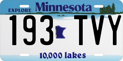 MN license plate 193TVY