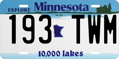 MN license plate 193TWM