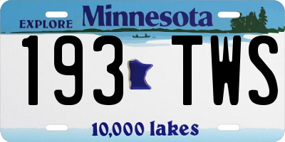 MN license plate 193TWS