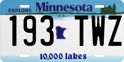 MN license plate 193TWZ