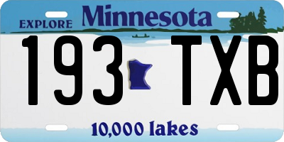 MN license plate 193TXB