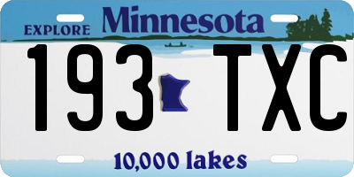 MN license plate 193TXC