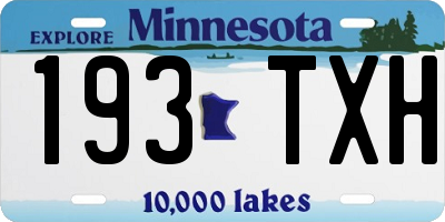 MN license plate 193TXH