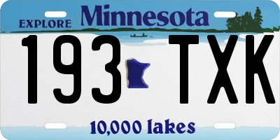 MN license plate 193TXK