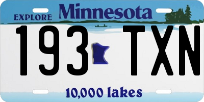 MN license plate 193TXN