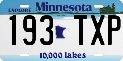 MN license plate 193TXP