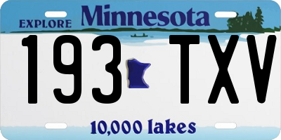 MN license plate 193TXV