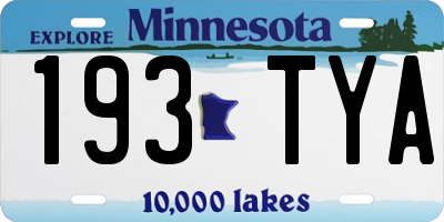 MN license plate 193TYA