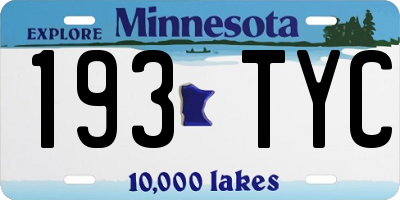 MN license plate 193TYC