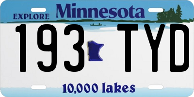 MN license plate 193TYD