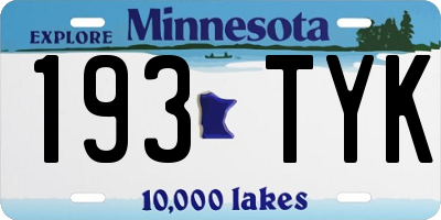 MN license plate 193TYK