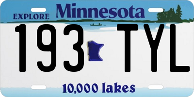 MN license plate 193TYL