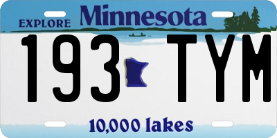 MN license plate 193TYM