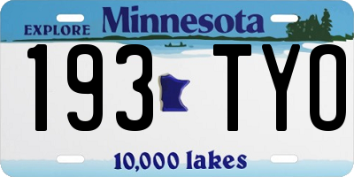 MN license plate 193TYO