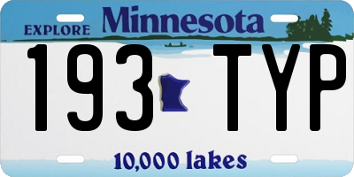 MN license plate 193TYP