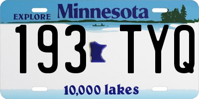 MN license plate 193TYQ
