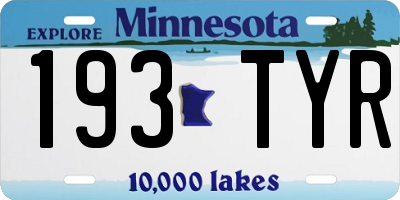 MN license plate 193TYR
