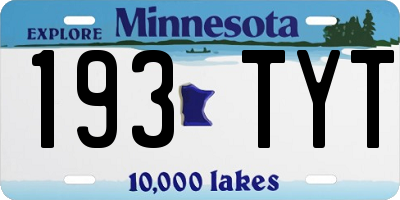 MN license plate 193TYT