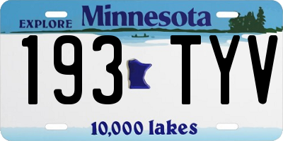 MN license plate 193TYV